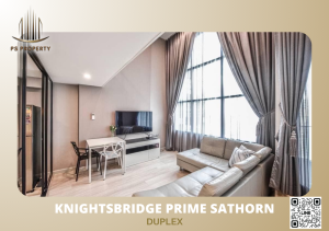 ให้เช่า 🧚‍♂️Knightsbridge Prime Sathorn🧚‍♂️ ห้อง Duplex เฟอร์นิเจอร์และเครื่องใช้ไฟฟ้าครบ ชั้นสูง วิวดี 🚆ใกล้ BTS ช่องนนทรี