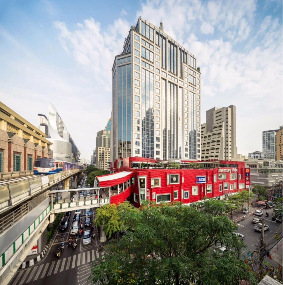 ออฟฟิศ สำนักงานให้เช่า ชิดลม (Office For Rent) พื้นที่สำนักงาน อาคาร เมอคิวรี่ ทาวเวอร์ ( Mercury Tower Office Building ) ขนาด 50 - 550 ตร.ม. ( ราคา 900 บาท/ตร.ม.) ใกล้รถไฟฟ้า BTSชิดลม, ปทุมวัน, หลังสวน, เพลินจิต, วิทยุ