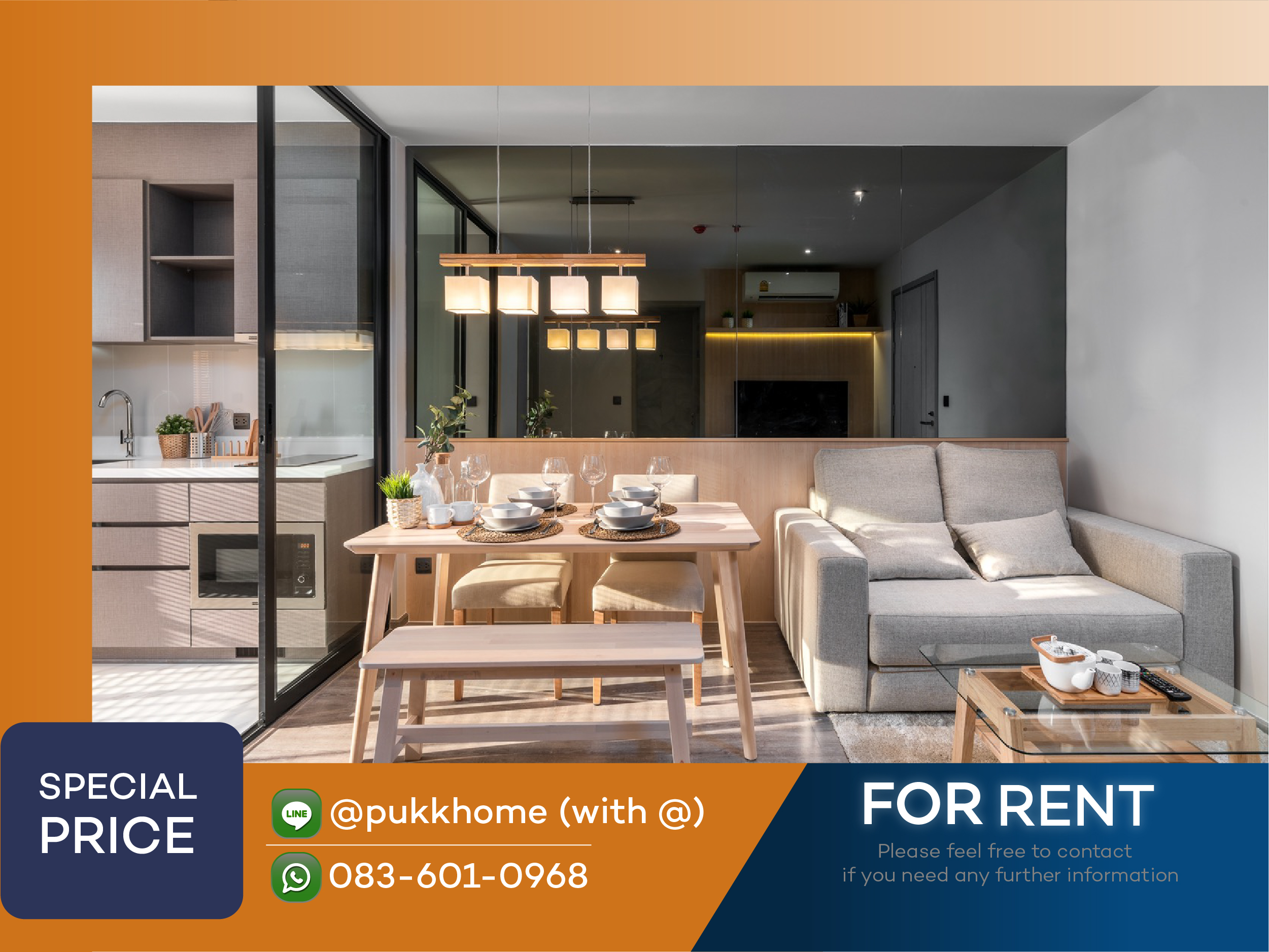 📣For rent Rhythm Ekkamai / 35 sq m 1bedroom contact 093-092-7587