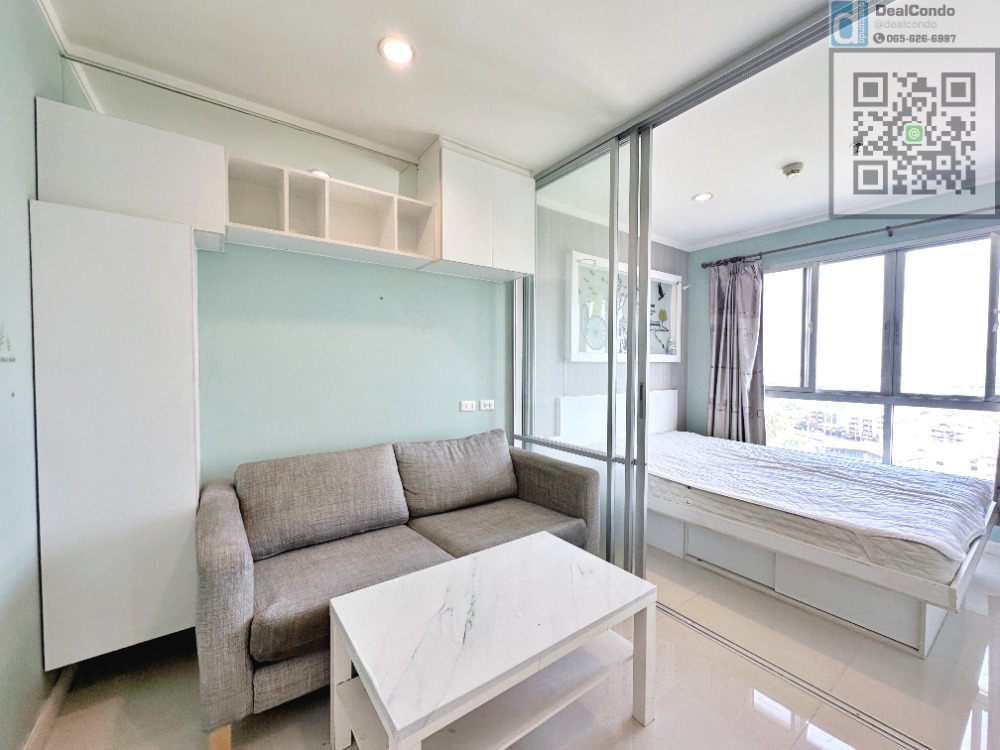 [VA112] Built-in room with VDO and washing machine for rent, Lumpini Ville Chaengwattana-Pak Kret, 14th floor, Building A, call 065-626-6997.