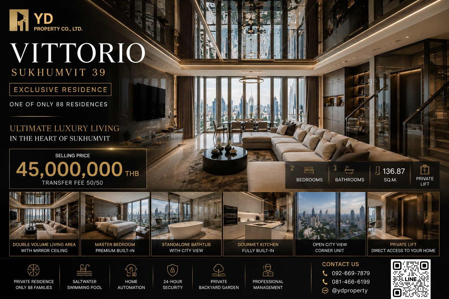 ขาย VITTORIO SUKHUMVIT 39 | Rare Unit 2 ห้องนอน 136 ตร.ม. | Fully Furnished | 45 ล้านบาท ขาย VITTORIO SUKHUMVIT 39 | Rare Unit 2 ห้องนอน 136 ตร.ม. | Fully Furnished | 45 ล้านบาท
