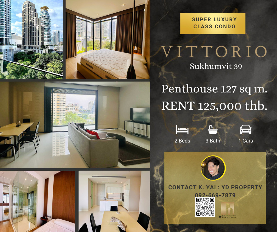 Rent : Best Deal!! VITTORIO SUKHUMVIT 39 I 2 Bed 3 bath 127 sqm. - 125,000 thb. [Luxury Fully Furnished/ Ready to move in]