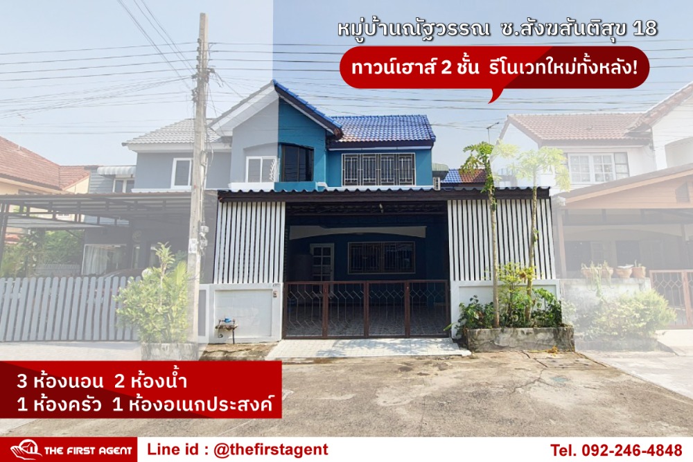 ขาย ทาวน์เฮาส์ 2 ชั้น มบ.ณัฐวรรณ ซ.สังฆสันติสุข 18 ใกล้ โรงเรียนเซนต์เทเรซา หนองจอก [FAS2312047]