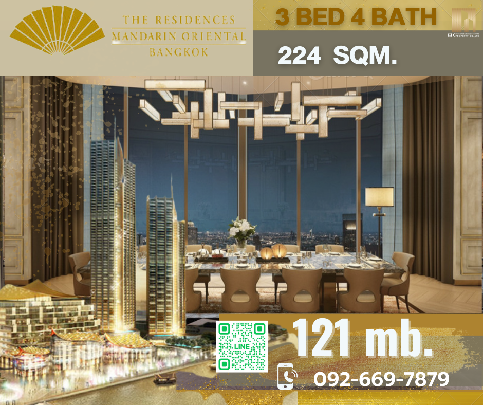 SALE!! I Best Price : PENTHOUSES 3 BED 4 Bath 224 Sqm I THE RESIDENCES AT MANDARIN ORIENTAL BANGKOK SALE!! I Best Price : PENTHOUSES 3 BED 4 Bath 224 Sqm I THE RESIDENCES AT MANDARIN ORIENTAL BANGKOK
