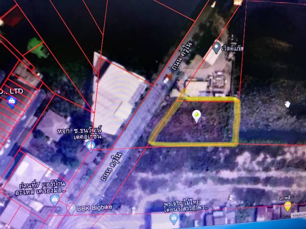Empty land for rent, next to Khru Nai Road, area 3 ngan, 99.6 square wah.