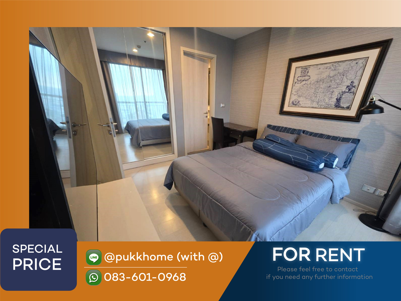 📣Rhythm Sukhumvit 42  ✨  45 sq.m. High floor ✨  | 📞 Line : @pukkhome (with @)
