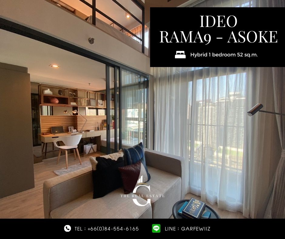 ขายห้องตัวอย่าง แต่งครบ ใกล้ MRT พระราม 9 🚆1 Bedroom Hybrid พื้นที่ล่าง + บน 52 ตร.ม. เพดานสูง 4.5 เมตร ราคาพิเศษเพียง 6.99  ล้านบาท ชั้น 30+ กู้ได้ 💯 % – รูปที่ 4