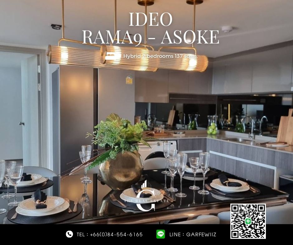ขายห้องตัวอย่าง แต่งครบ ใกล้ MRT พระราม 9 🚆2 Bedrooms Hybrid พื้นที่ล่าง + บน 137.63 ตร.ม. เพดานสูง 4.5 เมตร ราคาพิเศษเพียง 29.49 MB ชั้น 30+ กู้ได้ 💯 % – รูปที่ 3