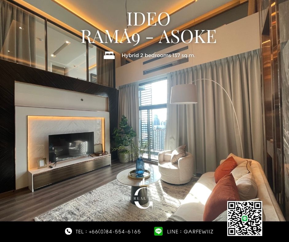 For sale, a fully furnished sample room, near MRT Rama 9 🚆2 Bedrooms Hybrid, lower + upper area 137.63 sq m., 4.5 meter high ceiling, special price only 29.49 MB, 30th floor+, can get a loan 💯 % For sale, a fully furnished sample room, near MRT Rama 9 🚆2 Bedrooms Hybrid, lower + upper area 137.63 sq m., 4.5 meter high ceiling, special price only 29.49 MB, 30th floor+, can get a loan 💯 %