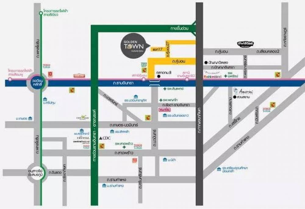 ขายบ้าน ทาวน์โฮม 6 ห้องนอน 3 ห้องน้ำ 1 ห้องครัว กว้าง 21 ตรว. หมู่บ้าน GOLDEN TOWN โกลเด้นทาวน์ รามอินทรา-คู้บอน เฟส 2 ราคาดีมาก – รูปที่ 3