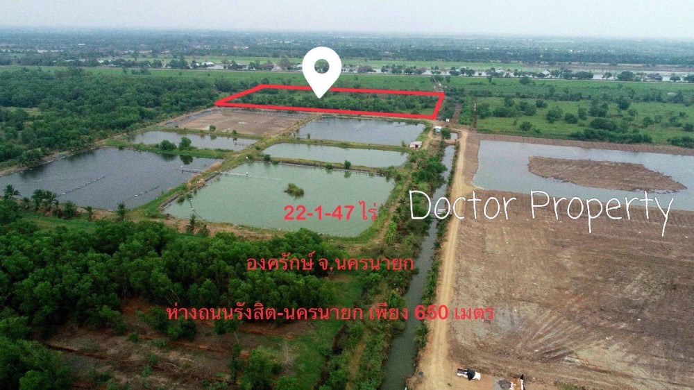 📢( แบ่งแปลงขาย ต่อรองได้) ขายต่ำกว่าราคาตลาดที่ดินเปล่า ใกล้มศว.องครักษ์ จ.นครนายก 22 ไร่ ห่างถนนรังสิต-นครนายกเพียง 650 เมตร – รูปที่ 2