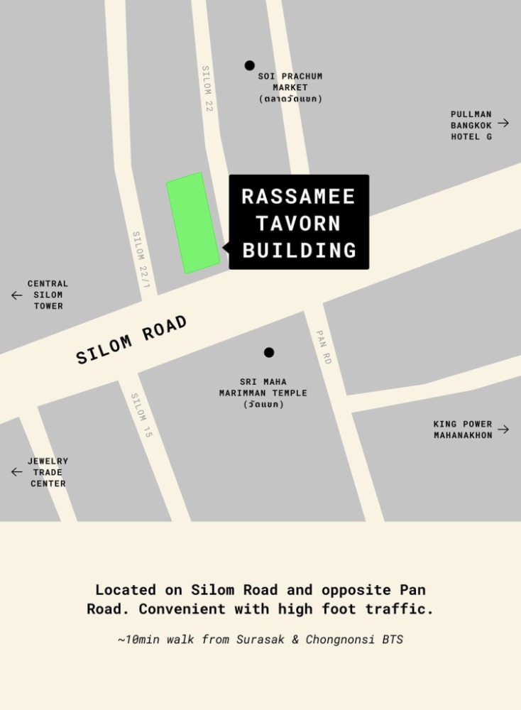 Office for rent Rasamithavorn Building | There is an elevator and bathrooms on every floor of the building | The building has 5 floors | Near Patpong Night Market 4 minutes, Bangkok Christian Hospital 3 minutes – รูปที่ 2