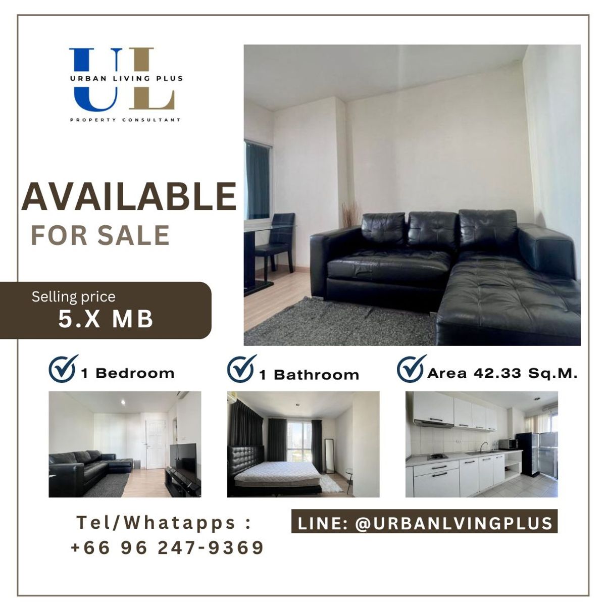 (UL2404222) Tel/Line 096-2479369 , FOR SELL LIFE @SATHORN10 1 Bedroom 1 Bathroom 42.33 Sq.M. Nice room ✨ (UL2404222) Tel/Line 096-2479369 , FOR SELL LIFE @SATHORN10 1 Bedroom 1 Bathroom 42.33 Sq.M. Nice room ✨