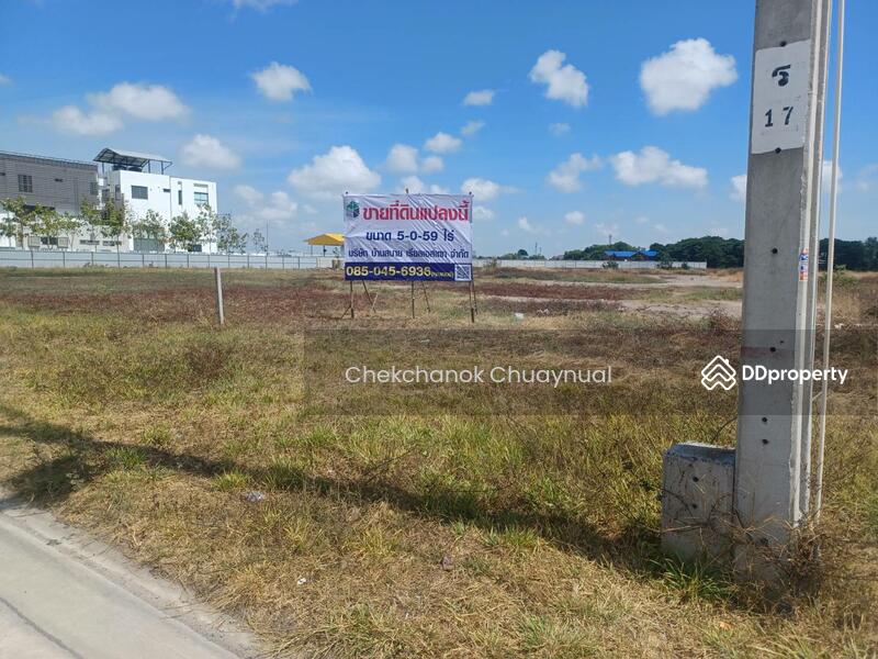 Land for sale for a factory, very beautiful, 5-0-59.3 rai, Pracha Uthit-Wat Khu Sang Road, next to the road on 2 sides, 54 million baht. – รูปที่ 2