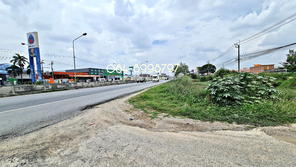 ขายที่ดิน 5-3-91 ไร่ ติดถนนสาย บางบัวทอง-สุพรรณบุรี (ทล.340) ฝั่งขาออก เป็นปั๊ม ปตท.เก่า หน้ากว้าง 142 เมตร รูปแปลงสวย ทำเลดีมาก ยกแปลง 179 ล้าน – รูปที่ 2