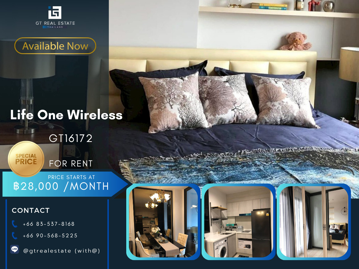 💎 GT16172 |  คอนโดให้เช่า Life One Wireless เฟอร์นิเจอร์ครบ พร้อมเข้าอยู่