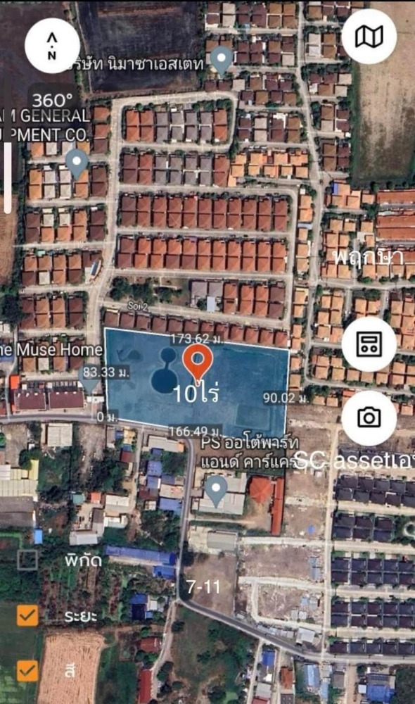 ที่ดินย่านบางใหญ่ | ขนาด 4,000 sq.w. (10 ไร่) | ติด 7-11 | ใกล้ไฟฟ้าmrt 4.3km. Central Westgate, ตลาดบางใหญ่ 4.9km., มีรถประจำทาง – รูปที่ 2