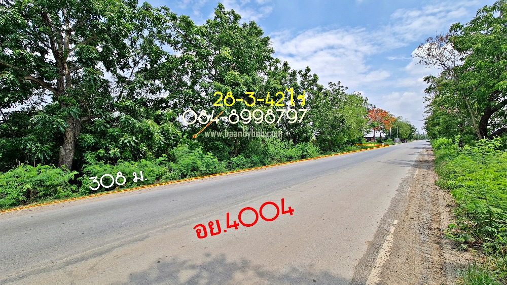 Land for sale in Ayutthaya, Bang Sai Subdistrict, Sena District, the entire plot has been filled in, area 28-3-42 rai, next to Road 4004 Suphanburi-Ayutthaya. selling for 990,000 baht per rai. – รูปที่ 2