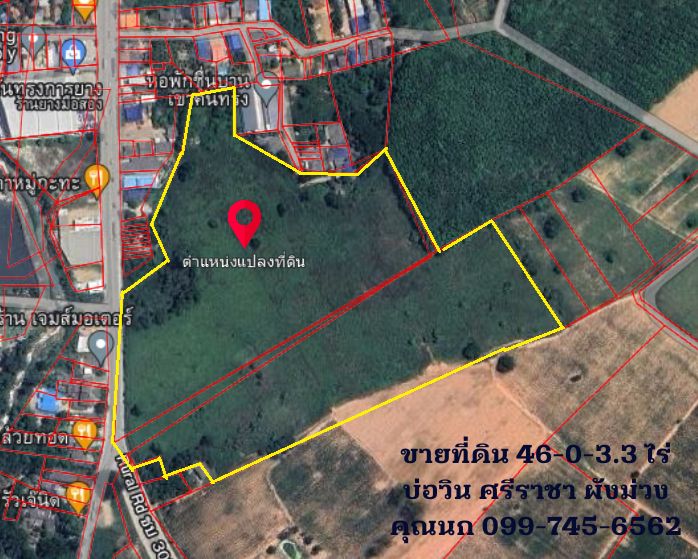 Land for sale, 46-0-3.3 rai, next to Bowin Road, Sriracha District, Chonburi Province, near Rojana Industrial Estate, Bowin 2. Land for sale, 46-0-3.3 rai, next to Bowin Road, Sriracha District, Chonburi Province, near Rojana Industrial Estate, Bowin 2.