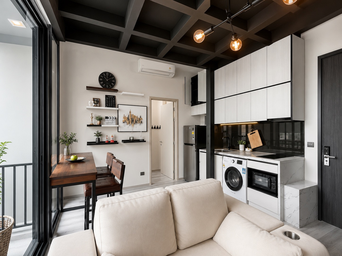 ว่าง 1  August ให้เช่าคอนโด สุขุมวิท สไตล์Loft เพดานสูง  1 bed + ชั้นลอย ใกล้BTS เพียง 300 เมตร – รูปที่ 3