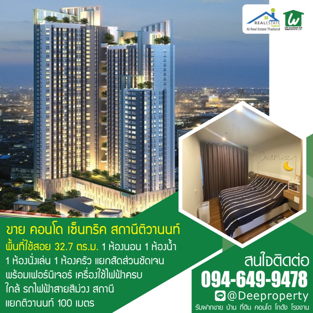 ขายคอนโดเซ็นทริคติวานนท์สเตชั่น 32.7 ตรม. 1 ห้องนอน 1 ห้องน้ำ ชั้น 15 แต่งครบหิ้วกระเป๋าเข้าอยู่ได้เลย ราคาถูก ขายคอนโดเซ็นทริคติวานนท์สเตชั่น 32.7 ตรม. 1 ห้องนอน 1 ห้องน้ำ ชั้น 15 แต่งครบหิ้วกระเป๋าเข้าอยู่ได้เลย ราคาถูก