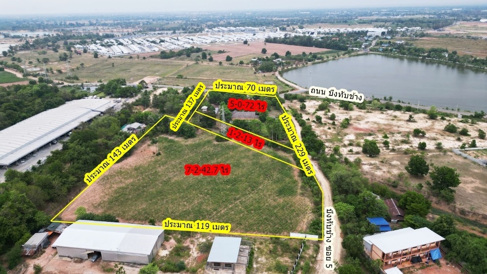 Beautiful plot of land for sale Next to Bueng Thap Chang Road (near Bueng Thap Chang Reservoir) located in the midst of a community area and connects many roads (TFP-60023)