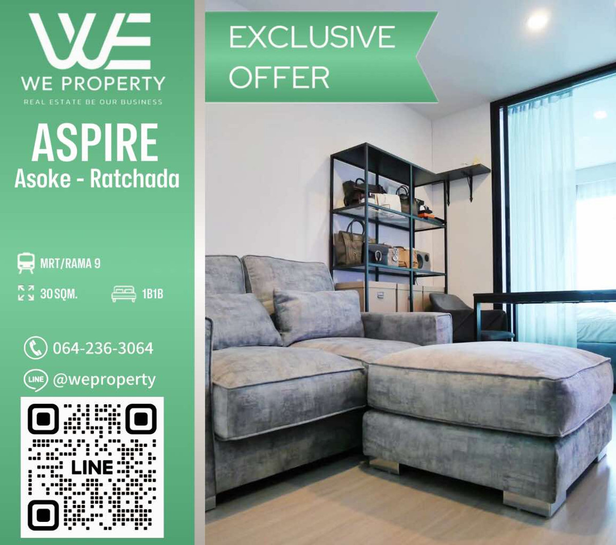 Urgent sale, never rented room⭐Aspire Asoke-Ratchada Urgent sale, never rented room⭐Aspire Asoke-Ratchada