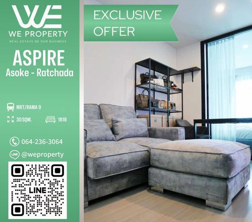 ห้องใหม่สวยเฟอร์ฯครบ ราคาดี!!⭐Aspire Asoke-Ratchada (แอสปาย อโศก-รัชดา)