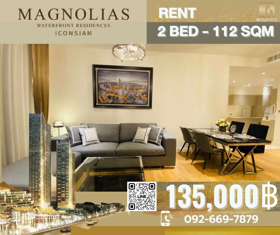 RENT : Best Price!! Magnolias Waterfront Residences (Icon Siam) I 2 Bed 112 sqm with Bathtub. - 135,000 thb, RENT : Best Price!! Magnolias Waterfront Residences (Icon Siam) I 2 Bed 112 sqm with Bathtub. - 135,000 thb,