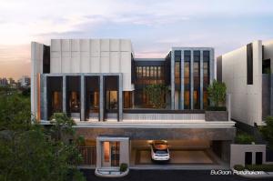 ♦ Plot Villa l ♦ Single house 3 storey, Style modern Luxury | 5 Beds, 5 Parking | 104.50 sq.w. 698.00 sq.m. | Near Lotus Pattanakarn 7 mins., Triam Udom Suksa Pattanakarn School 10 mins., Thanya Park 12 mins.