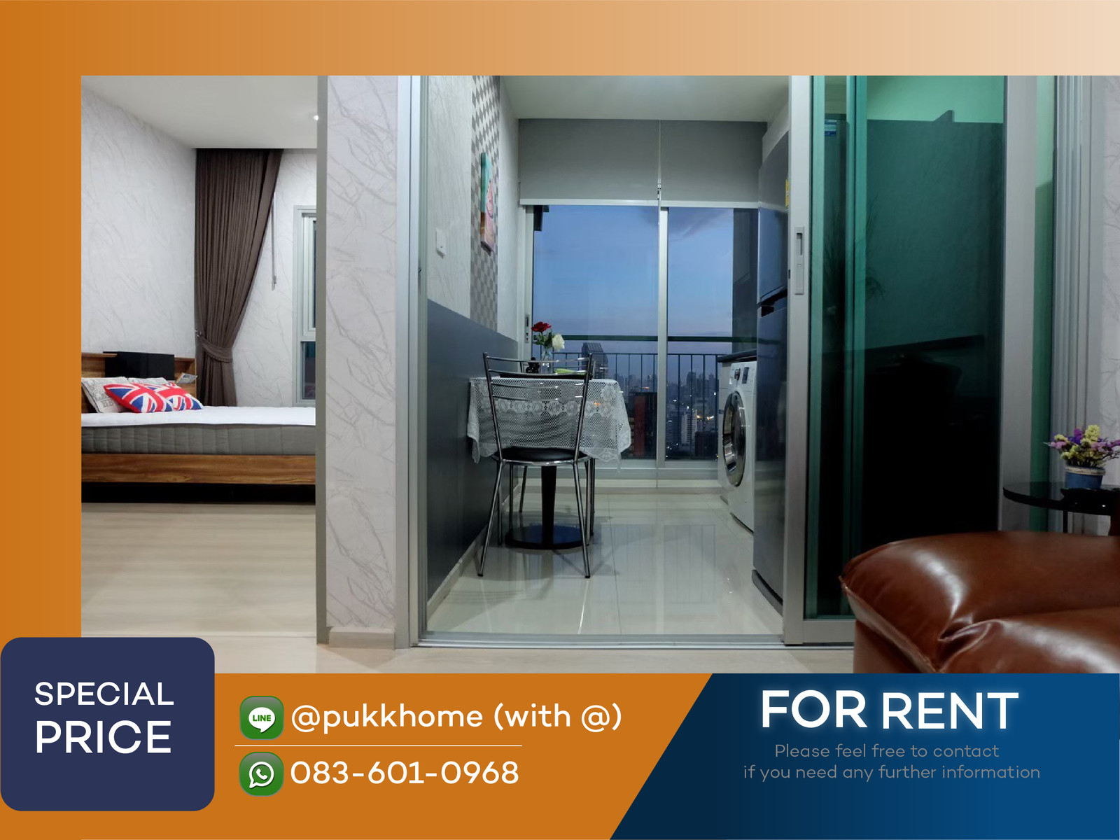 ๐ฃ Life Ratchadapisek / MRT Huai Khwang, 2 bedrooms, beautifully decorated ๐ LINE : @pukkhome (with@) ๐ฃ Life Ratchadapisek / MRT Huai Khwang, 2 bedrooms, beautifully decorated ๐ LINE : @pukkhome (with@)