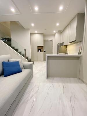 📢👇Duplex 1 bed at Ideo Q Phayathai, corner unit, nice and fully furnished, only 100 meters to BTS Phayathai
