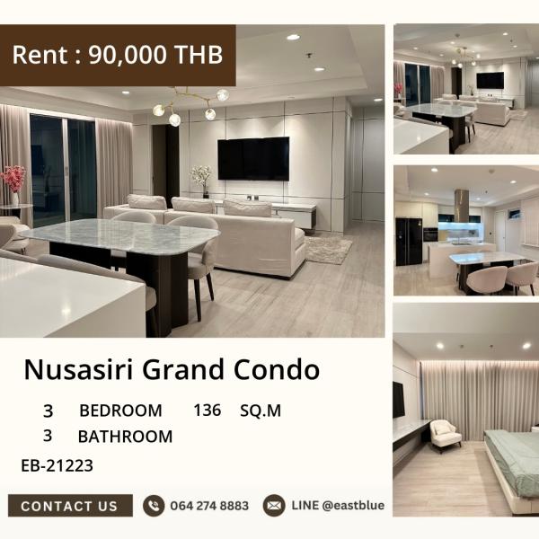 17/09/2026, 🏢 Spacious 3-Bed Oasis in Ekkamai, Just ฿90K/mo 0642748883