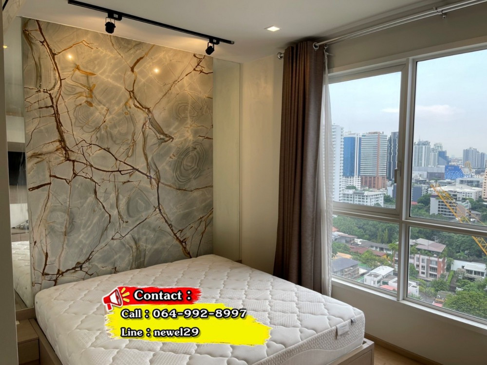 สอบถามโทร : 064-992-8997  Condo HQ Thonglor ใกล้รถไฟฟ้า BTS ทองหล่อ ขนาด 50 ตารางเมตร 1 ห้องนอน ชั้น22 วิวเมือง ห้องสวย ตกแต่งครบ