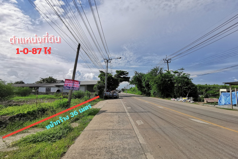 Land for rent, Bang Yai, 487 sq m, already filled, Bang Mai Subdistrict, next to the road on 2 sides, corner plot, easy to travel in and out. – รูปที่ 3