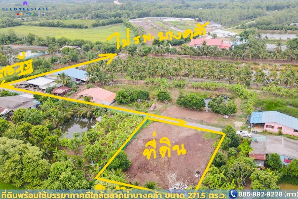 🌴 Land in a potential location Suitable for a resort-vacation home, size 271.5 sq m., already filled, water and electricity ready, near Bang Khla Floating Market | Invest today, create long-term profits. – รูปที่ 3