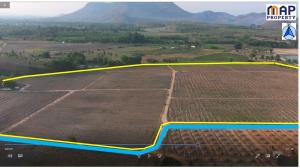 Beautiful land plot with mountain view, 114 rai, concrete road, width 600 m., Phetchaburi.