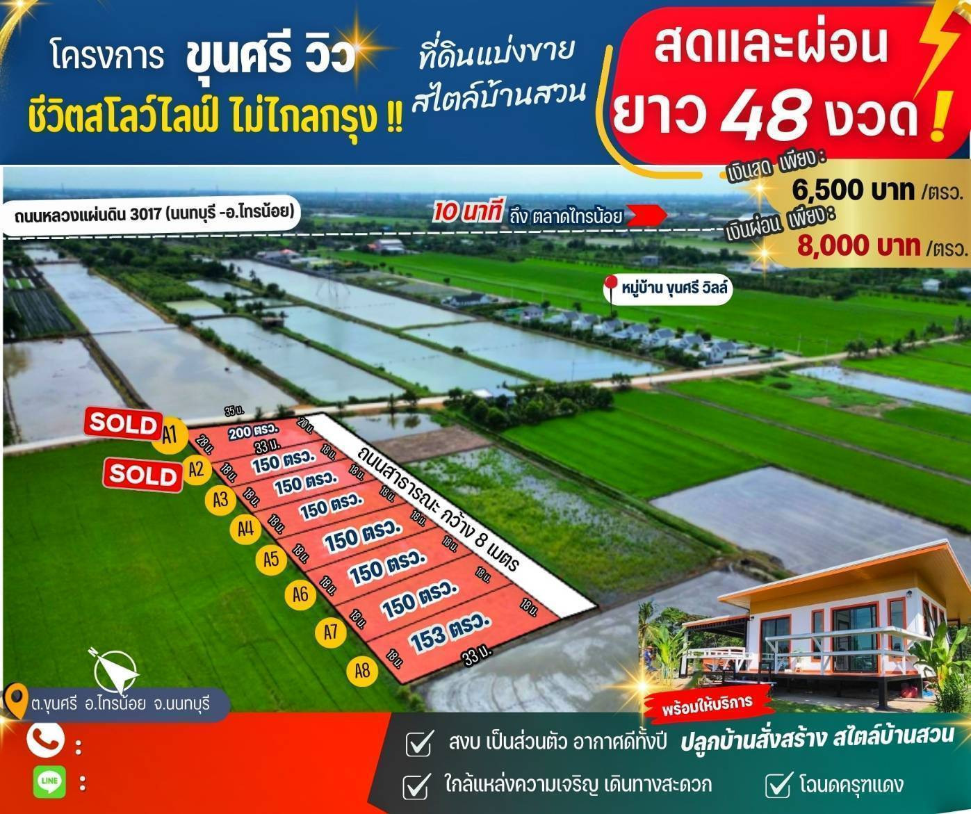 ขาย ที่ดินถูกที่สุดในย่านนี้ ใกล้BigC ไทรน้อย 9กม. ขุนศรี-ไทรน้อย 1 งาน 50 ตรว ใกล้แหล่งชุมชน ตรวละ 6,500 ขาย ที่ดินถูกที่สุดในย่านนี้ ใกล้BigC ไทรน้อย 9กม. ขุนศรี-ไทรน้อย 1 งาน 50 ตรว ใกล้แหล่งชุมชน ตรวละ 6,500