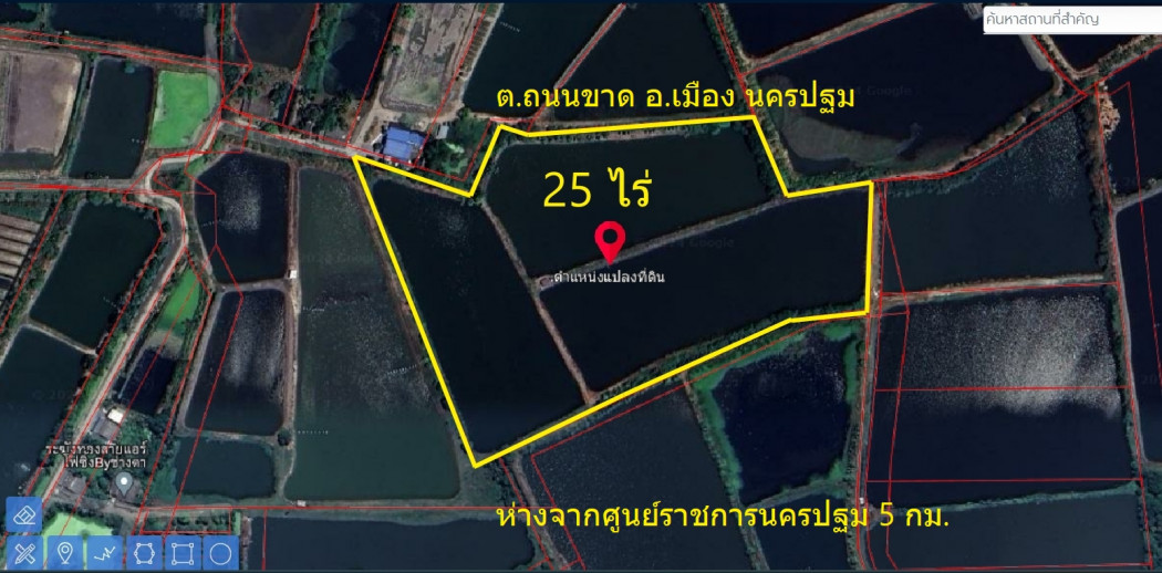 Land for sale near Nakhon Pathom Government Center, 25 rai, Thanon Khat Subdistrict, Nakhon Pathom. Land for sale near Nakhon Pathom Government Center, 25 rai, Thanon Khat Subdistrict, Nakhon Pathom.