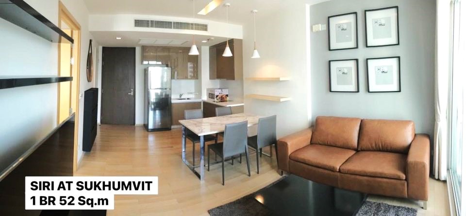 Condo for rent Siri @ Sukhumvit, size 52.3 sq m, 1 bedroom, 1 bathroom 🧡🧡LineID: @Habitant (with @ in front)🧡🧡