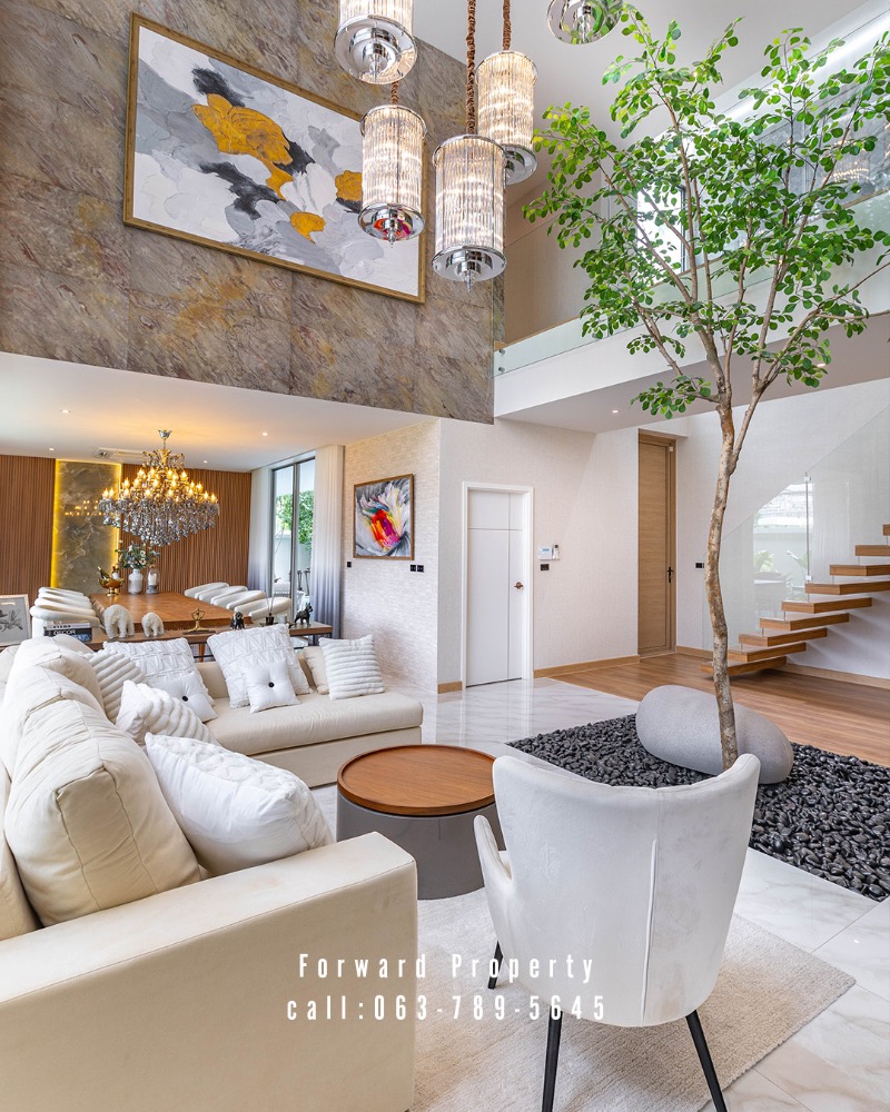 2-storey detached house, Modern Pool Villa, Kaset-Nawamin, dustproof house, PM 2.5, with saltwater swimming pool