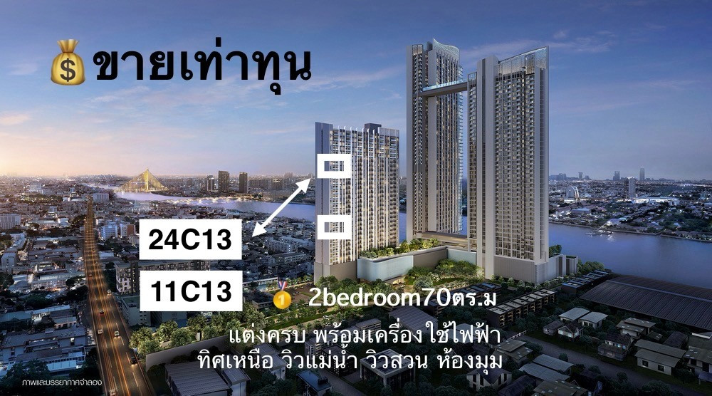 2ห้องนอน ขายเท่าทุน ห้องมุม ทิศเหนือ วิวแม่น้ำ เย็นสบายเกือบตลอดปี แต่งครบ 2ห้องนอน ขายเท่าทุน ห้องมุม ทิศเหนือ วิวแม่น้ำ เย็นสบายเกือบตลอดปี แต่งครบ
