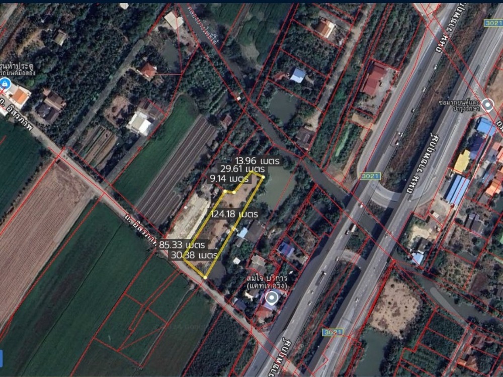 Beautiful land plot for sale at a cheap price, Bang Duea, Pathum Thani, almost 2 rai or 712 sq m, near Ratchaphruek Road, Phaifa Interchange, convenient to travel to many roads, pink city plan, width about 30 meters, depth 124 meters, frontage on Issaraph – รูปที่ 4