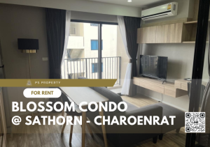 For rent 🔺 Blossom Condo @ Sathorn - Charoenrat 🔺 complete furniture and electrical appliances, near BTS Surasak