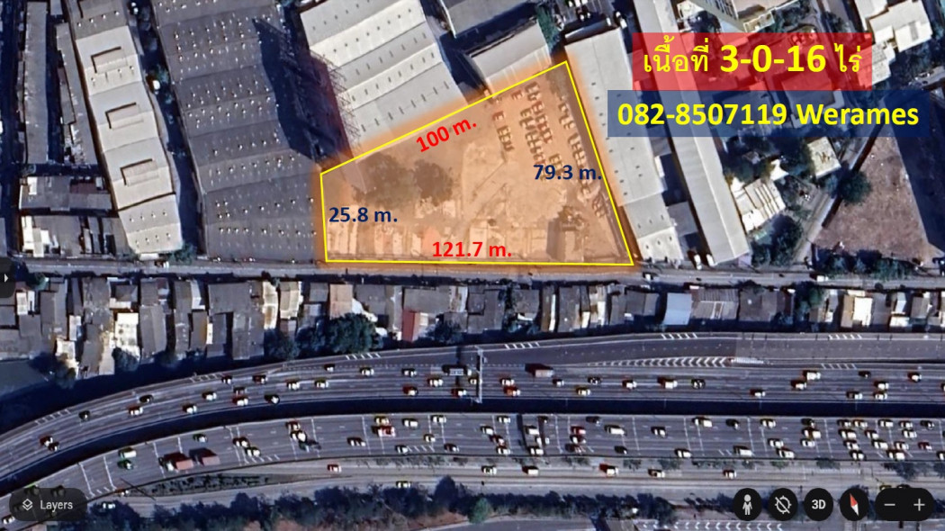 Land for sale, Rama 4 area, area 3-0-16 rai, concrete road width approximately 6-8 m., right of way width 20 m., road frontage width 121 m. Land for sale, Rama 4 area, area 3-0-16 rai, concrete road width approximately 6-8 m., right of way width 20 m., road frontage width 121 m.