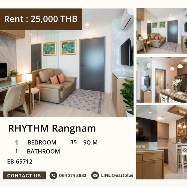 05/10/2026, Oasis in the City! 🌴 Elegant 1BR Condo at RHYTHM Rangnam
EB-65712 | 35 sqm | 25K/month 0642748883