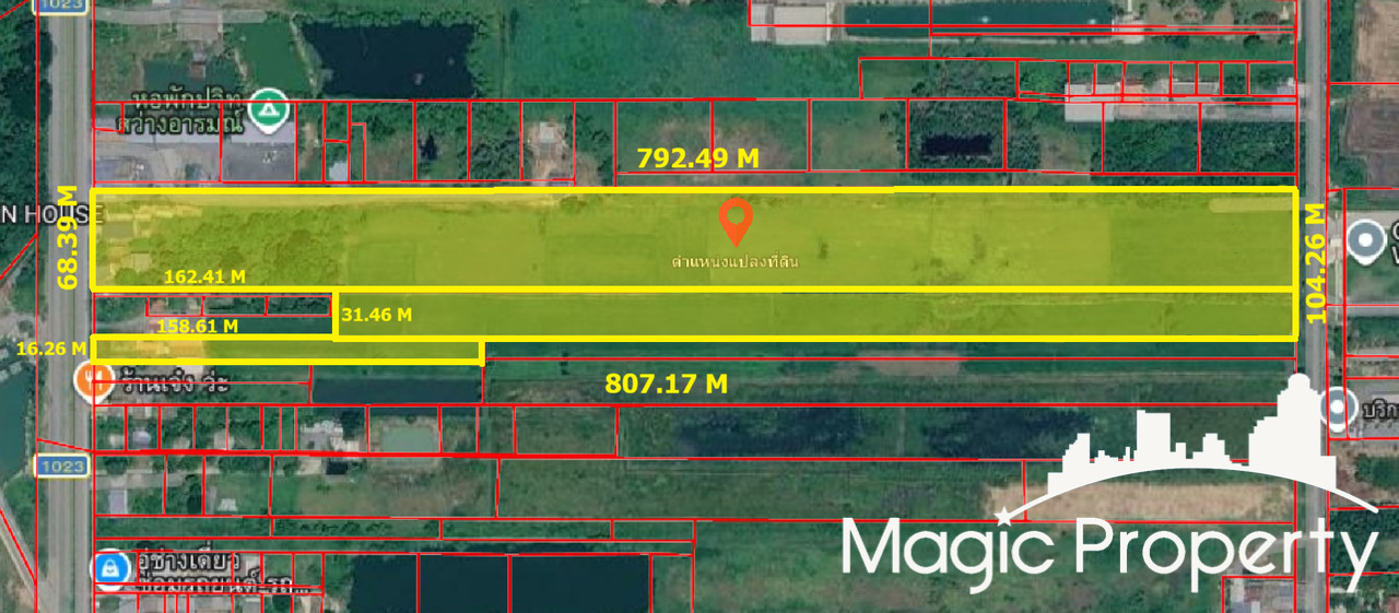 Land For Sale 45 Rai near Premium Outlet Ayutthaya & Fast Fac Wang Noi, Sananp Thuep Subdistrict, Wang Noi District, Ayutthaya Province