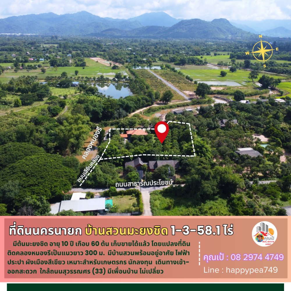💰 ที่ดิน พร้อม บ้านสวนมะยงชิด นครนายก 1-3-58.1 ไร่ ติดคลองหนองรี มะยงชิดอายุ 10 ปี เกือบ 60 ต้น เก็บผลผลิตขายทำเงินได้แล้ว 💰 ที่ดิน พร้อม บ้านสวนมะยงชิด นครนายก 1-3-58.1 ไร่ ติดคลองหนองรี มะยงชิดอายุ 10 ปี เกือบ 60 ต้น เก็บผลผลิตขายทำเงินได้แล้ว