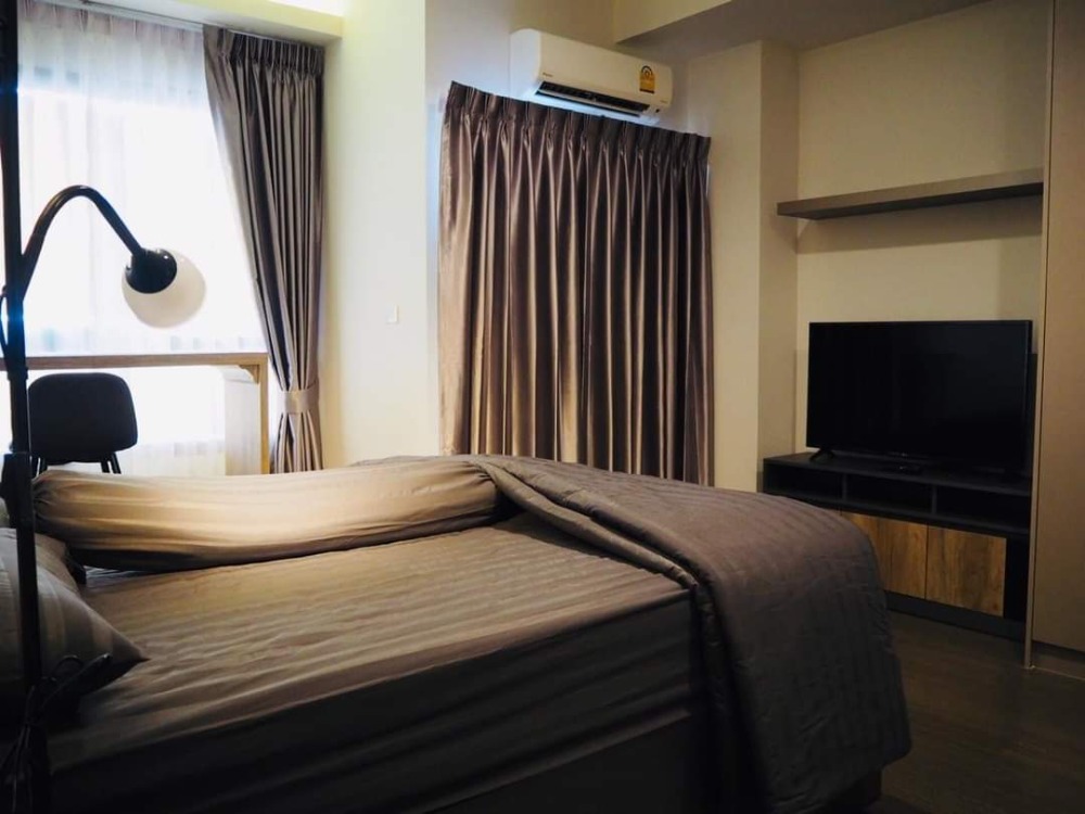 ✅ For rent, studio, 1 bathroom, size 27 sq m., 25th floor, Building B, fully furnished, ready to move in, has washing machine, rental price 14,000 baht/month