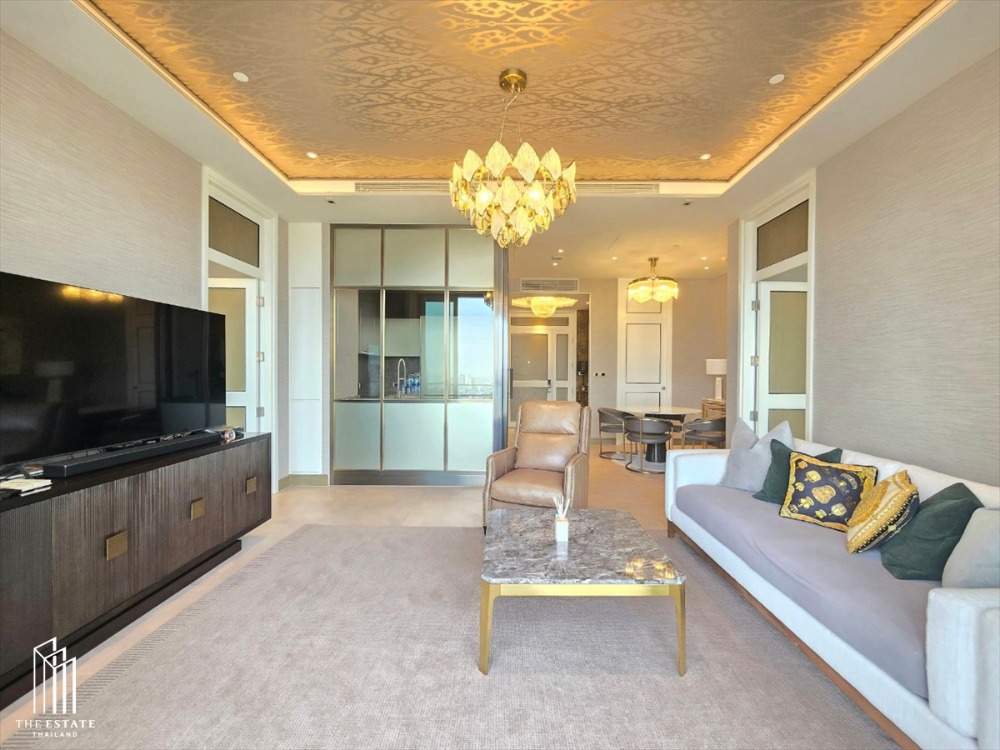 For sale The Residences at Mandarin Oriental, beautifully decorated room, ready to move in, ICONSIAM view, river view and city view 128.05 sq.m. 2 bedroom @85 MB